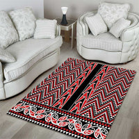 New Zealand Maori Niho Taniwha Area Rug Whero Mangopare and Puhoro Pattern LT9 - Polynesian Pride