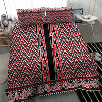 New Zealand Maori Niho Taniwha Bedding Set Whero Mangopare and Puhoro Pattern
