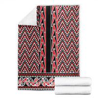New Zealand Maori Niho Taniwha Blanket Whero Mangopare and Puhoro Pattern