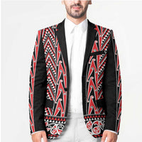 New Zealand Maori Niho Taniwha Blazer Whero Mangopare and Puhoro Pattern - Polynesian Pride