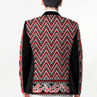 New Zealand Maori Niho Taniwha Blazer Whero Mangopare and Puhoro Pattern - Polynesian Pride