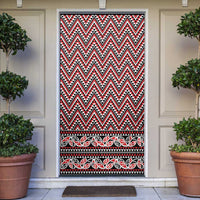 New Zealand Maori Niho Taniwha Door Cover Whero Mangopare and Puhoro Pattern LT9 Red - Polynesian Pride