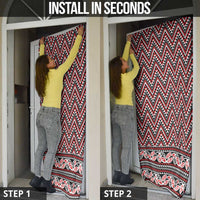 New Zealand Maori Niho Taniwha Door Cover Whero Mangopare and Puhoro Pattern LT9 - Polynesian Pride