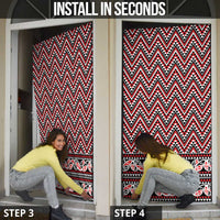 New Zealand Maori Niho Taniwha Door Cover Whero Mangopare and Puhoro Pattern LT9 - Polynesian Pride