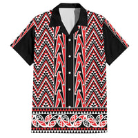 New Zealand Maori Niho Taniwha Family Matching Off The Shoulder Long Sleeve Dress and Hawaiian Shirt Whero Mangopare and Puhoro Pattern
