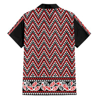 New Zealand Maori Niho Taniwha Family Matching Tank Maxi Dress and Hawaiian Shirt Whero Mangopare and Puhoro Pattern