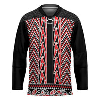 New Zealand Maori Niho Taniwha Hockey Jersey Whero Mangopare and Puhoro Pattern LT9 Unisex Red - Polynesian Pride