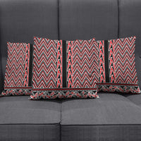 New Zealand Maori Niho Taniwha Pillow Cover Whero Mangopare and Puhoro Pattern - Polynesian Pride