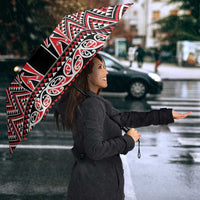 New Zealand Maori Niho Taniwha Umbrella Whero Mangopare and Puhoro Pattern LT9 - Polynesian Pride