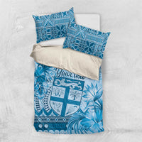 Vintage Bula Fiji Personalised Bedding Set Blue Hibiscus Tapa Pattern LT9