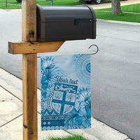 Vintage Bula Fiji Personalised Garden Flag Blue Hibiscus Tapa Pattern LT9