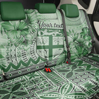 Vintage Bula Fiji Personalised Back Car Seat Cover Green Hibiscus Tapa Pattern LT9