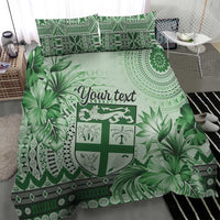 Vintage Bula Fiji Personalised Bedding Set Green Hibiscus Tapa Pattern LT9