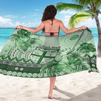 Vintage Bula Fiji Personalised Sarong Green Hibiscus Tapa Pattern LT9
