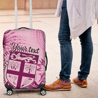 Vintage Bula Fiji Personalised Luggage Cover Pink Hibiscus Tapa Pattern LT9 Pink - Polynesian Pride