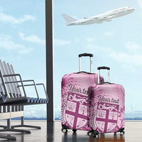 Vintage Bula Fiji Personalised Luggage Cover Pink Hibiscus Tapa Pattern LT9 - Polynesian Pride