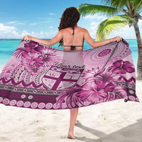 Vintage Bula Fiji Personalised Sarong Pink Hibiscus Tapa Pattern LT9
