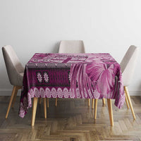 Vintage Bula Fiji Personalised Tablecloth Pink Hibiscus Tapa Pattern LT9