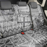 Vintage Bula Fiji Personalised Back Car Seat Cover Beige Hibiscus Tapa Pattern LT9