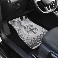 Vintage Bula Fiji Personalised Car Mats Beige Hibiscus Tapa Pattern LT9
