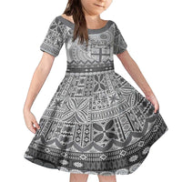 Vintage Bula Fiji Personalised Family Matching Puletasi and Hawaiian Shirt Beige Hibiscus Tapa Pattern