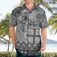 Vintage Bula Fiji Personalised Hawaiian Shirt Beige Hibiscus Tapa Pattern LT9 - Polynesian Pride
