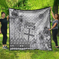 Vintage Bula Fiji Personalised Quilt Beige Hibiscus Tapa Pattern LT9