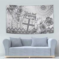 Vintage Bula Fiji Personalised Tapestry Beige Hibiscus Tapa Pattern LT9