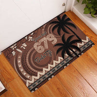 Personalised Bula Fiji 679 Rubber Doormat Fijian Tagimoucia Masi Tapa Art