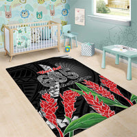 Personalised Samoa 685 Area Rug Teuila Flower With Black Samoan Tattoo