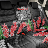 Personalised Samoa 685 Back Car Seat Cover Teuila Flower With Black Samoan Tattoo LT9 - Polynesian Pride