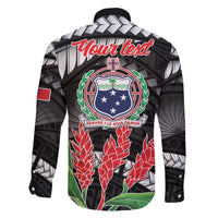 Personalised Samoa 685 Family Matching Off The Shoulder Long Sleeve Dress and Hawaiian Shirt Teuila Flower With Black Samoan Tattoo