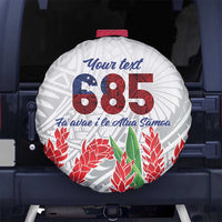 Personalised Samoa 685 Spare Tire Cover Teuila Flower With White Samoan Tattoo LT9 - Polynesian Pride