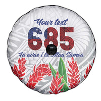 Personalised Samoa 685 Spare Tire Cover Teuila Flower With White Samoan Tattoo LT9 - Polynesian Pride