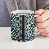 New Zealand Maori Niho Taniwha Ceramic Mug Papua Shell - Mangopare Puhoro Pattern