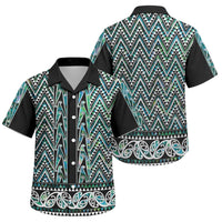 New Zealand Maori Niho Taniwha Family Matching Tank Maxi Dress and Hawaiian Shirt Papua Shell - Mangopare Puhoro Pattern LT9 Son's Shirt Green - Polynesian Pride