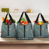 New Zealand Maori Niho Taniwha Grocery Bag Papua Shell - Mangopare Puhoro Pattern