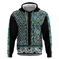 New Zealand Maori Niho Taniwha Hoodie Papua Shell - Mangopare Puhoro Pattern