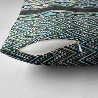 New Zealand Maori Niho Taniwha Pillow Cover Papua Shell - Mangopare Puhoro Pattern