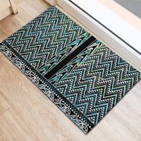 New Zealand Maori Niho Taniwha Rubber Doormat Papua Shell - Mangopare Puhoro Pattern