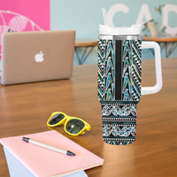 New Zealand Maori Niho Taniwha Tumbler With Handle Papua Shell - Mangopare Puhoro Pattern