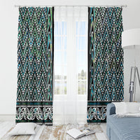New Zealand Maori Niho Taniwha Window Curtain Papua Shell - Mangopare Puhoro Pattern