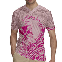 Hawaii Monk Seal and Map Rugby Jersey Polynesian Kanaka Maoli Pink Vibe