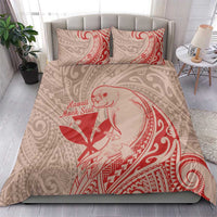 Hawaii Monk Seal and Map Bedding Set Polynesian Kanaka Maoli Red Vibe