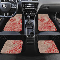 Hawaii Monk Seal and Map Car Mats Polynesian Kanaka Maoli Red Vibe LT9 Set 4pcs Red - Polynesian Pride