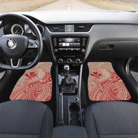 Hawaii Monk Seal and Map Car Mats Polynesian Kanaka Maoli Red Vibe LT9 Set 2pcs - Front Red - Polynesian Pride