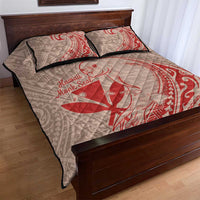 Hawaii Monk Seal and Map Quilt Bed Set Polynesian Kanaka Maoli Red Vibe