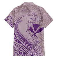 Hawaii Monk Seal and Map Family Matching Summer Maxi Dress and Hawaiian Shirt Polynesian Kanaka Maoli Violet Vibe