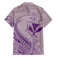 Hawaii Monk Seal and Map Hawaiian Shirt Polynesian Kanaka Maoli Violet Vibe