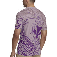 Hawaii Monk Seal and Map Rugby Jersey Polynesian Kanaka Maoli Violet Vibe
